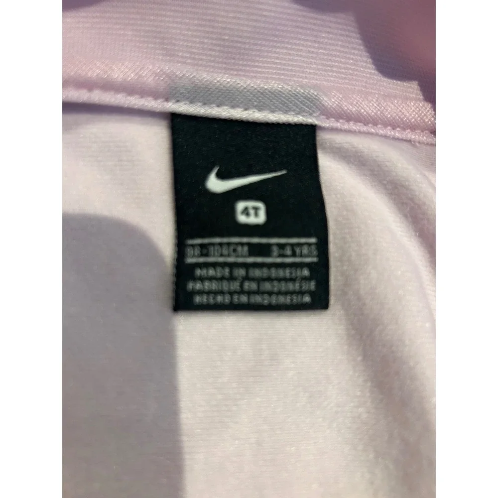 Nike Girls Pink Peplum Track Jacket Grey Stripe Full Zip Mock Neck 4T k7069‎
